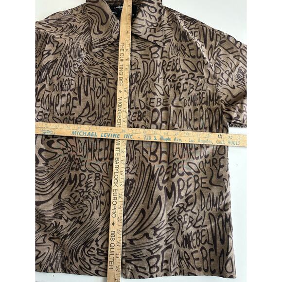 DOMREBEL Jacquard Wavy logo print zip up shirt size M - Picture 6 of 6